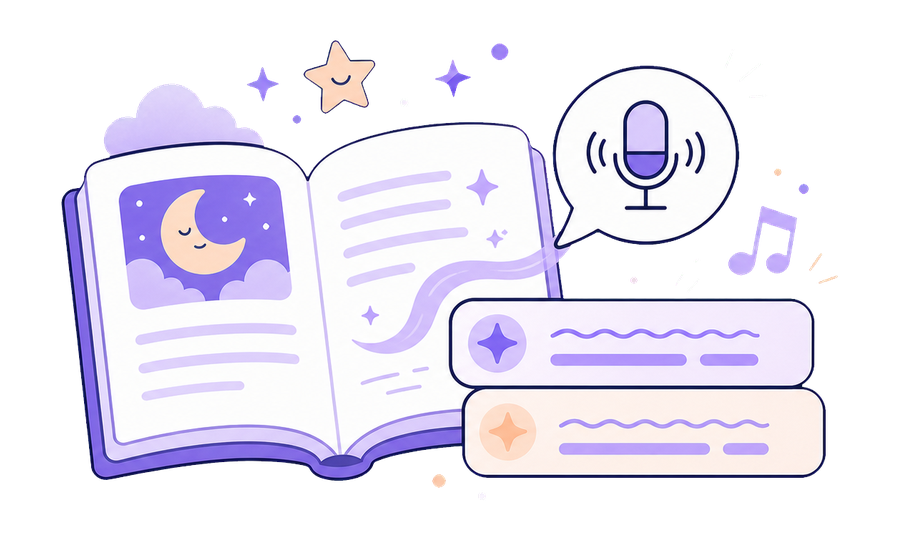 AI writes and voices a gentle bedtime story with soft captions
