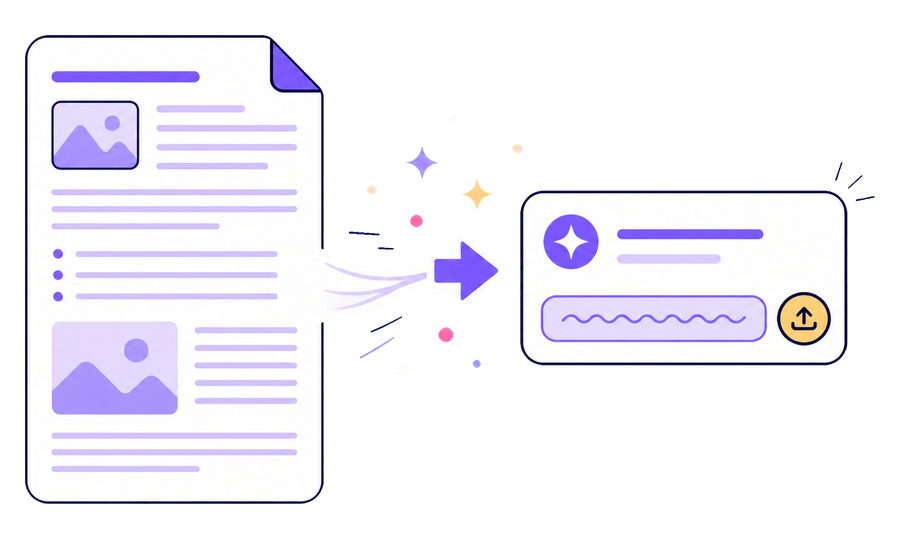 Paste a blog post or article into the blog to video converter