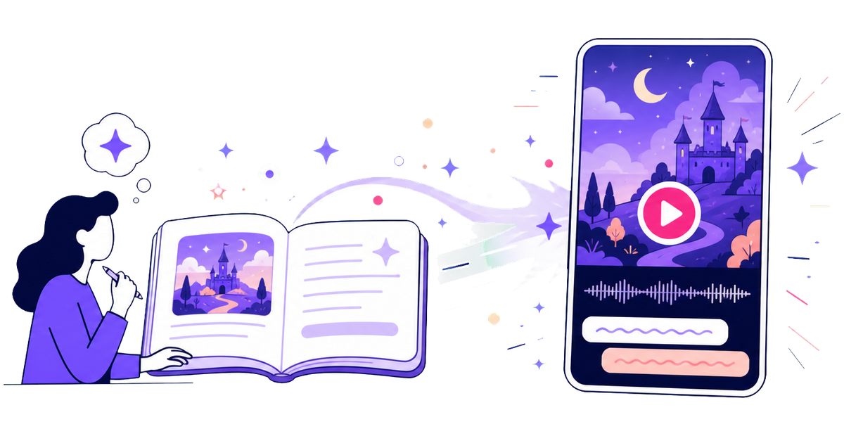 Story to video: a story idea becoming a narrated faceless video