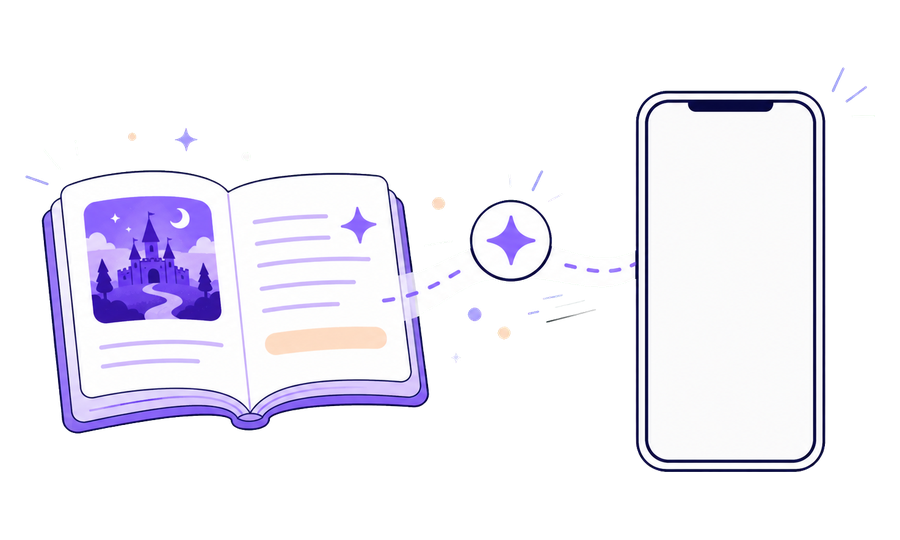 Start story to video from an idea, a draft, or a classic tale