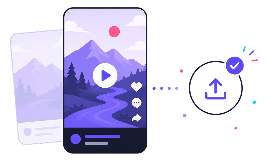 Auto-publish the finished TikTok video to your connected account, or run it as a series