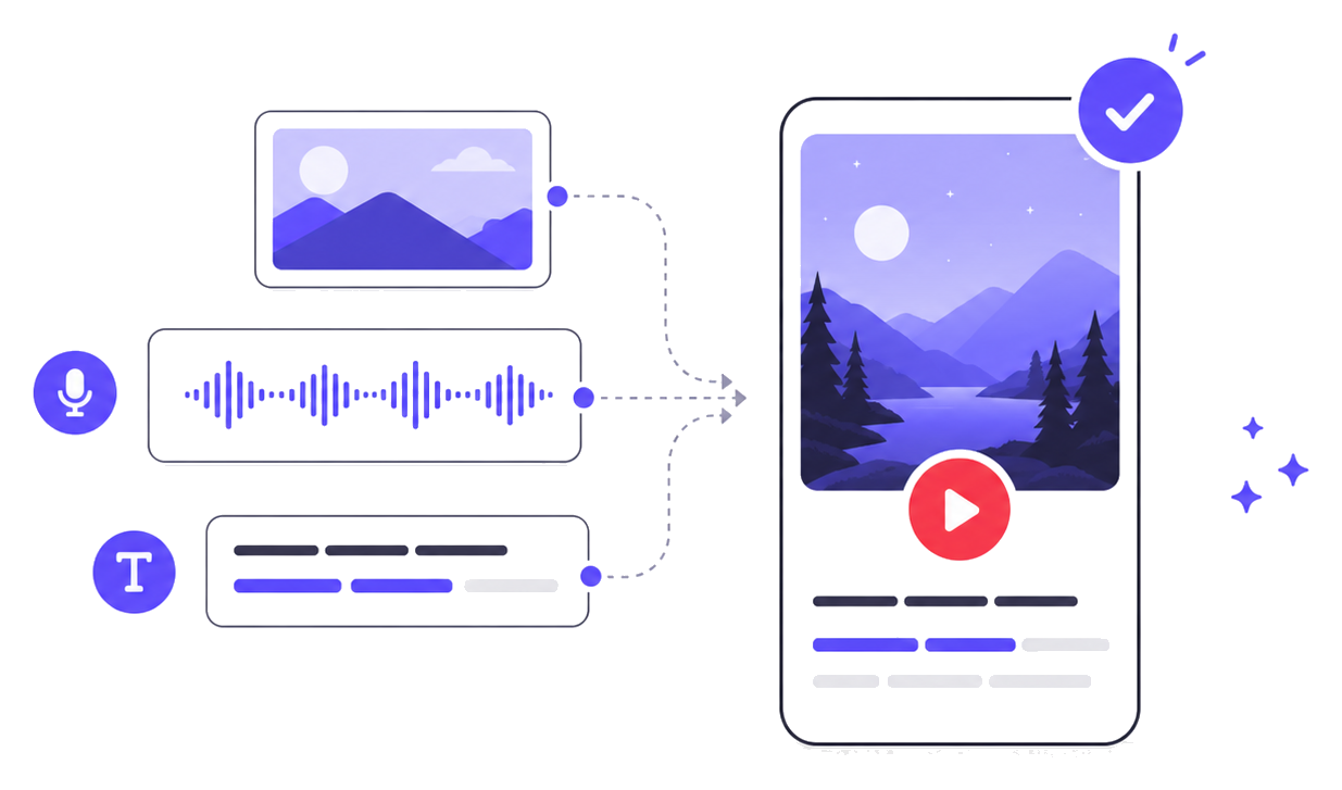 AI turns a topic into a finished faceless video with voiceover and captions