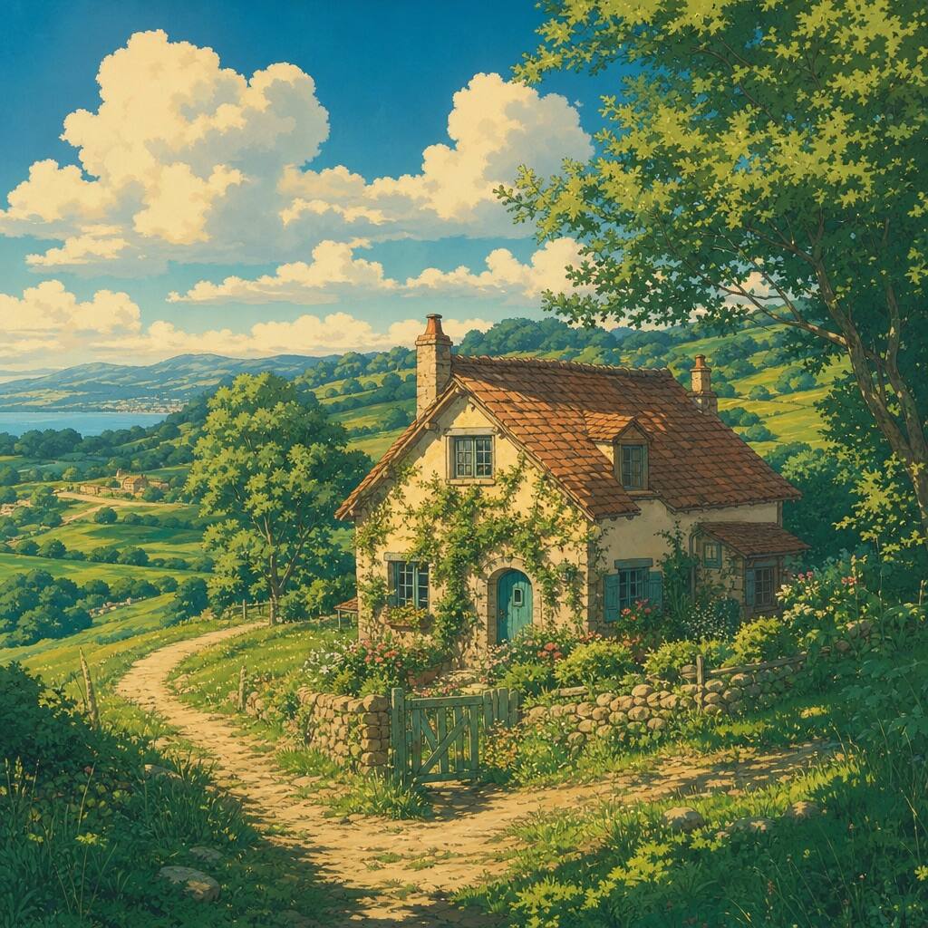 AI faceless video preview in ghibli art style