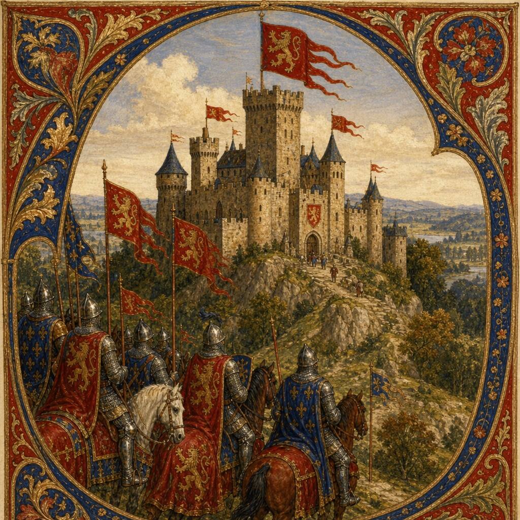 AI faceless video preview in medieval art style